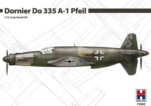 H2K72060 Dornier Do 335 A-1 Pfeil Model samolotu do sklejania