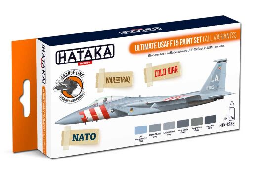 HTK-CS43 Ultimate USAF F15 paint set (all variants) -- ORANGE LINE farby modelarskie