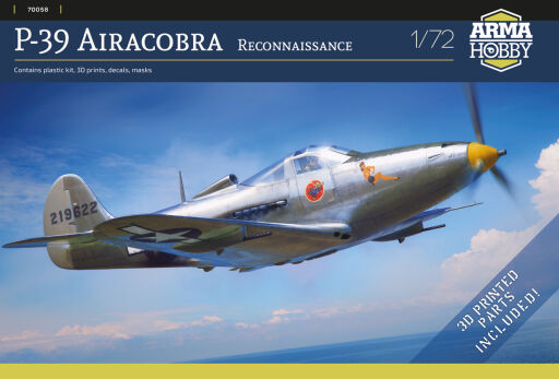 70058 P-39 Airacobra Reconnaissance 1/72 Model samolotu do sklejania