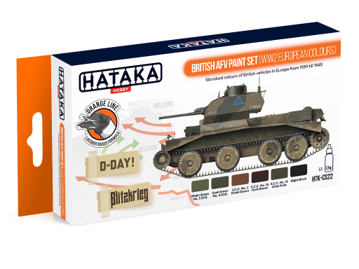 HTK-CS22 British AFV paint set (WW2 European colours) -- ORANGE LINE farby modelarskie