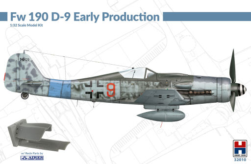 H2K32010 Fw 190 D-9 Early Production Model samolotu do sklejania