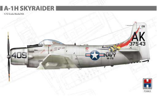 H2K72062 A-1H Skyraider Model samolotu do sklejania