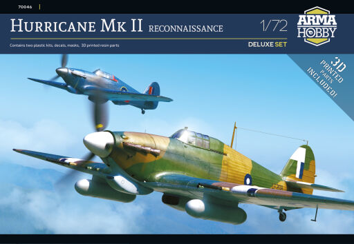 70046 Hurricane Mk II Reconnaissance 1/72 Deluxe set Model samolotu do sklejania