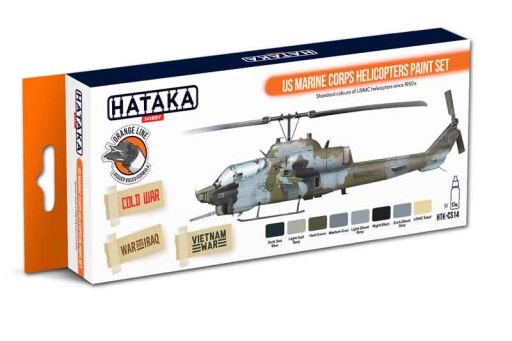 HTK-CS14 US Marine Corps Helicopters Paint Set -- ORANGE LINE farby modelarskie