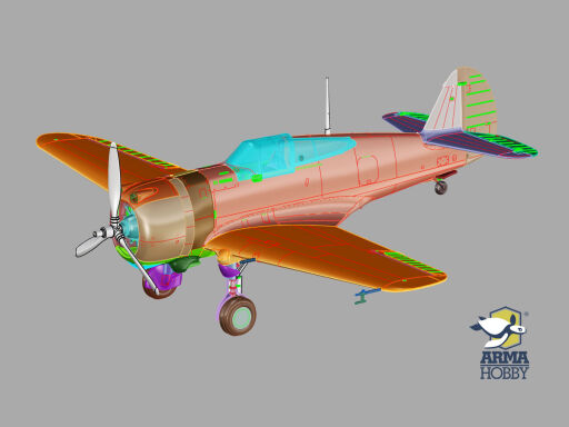 70080 Curtiss H-75A Model samolotu do sklejania