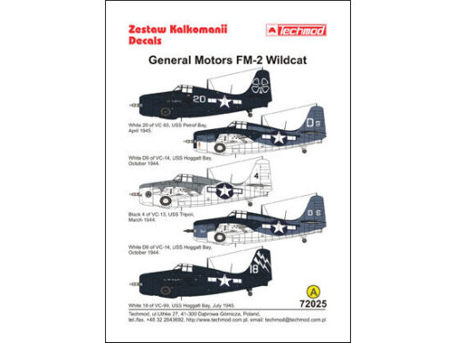 TCH72025 General Motors FM-2 Wildcat Model samolotu do sklejania