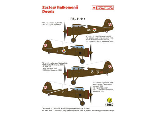 TCH48060 - PZL P.11c Model samolotu do sklejania