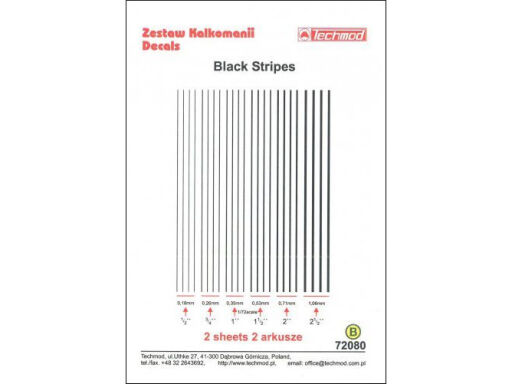 TCH72080 Black Stripes kalkomania modelarska