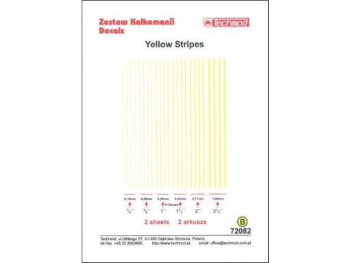 TCH72082 Yellow Stripes kalkomania modelarska