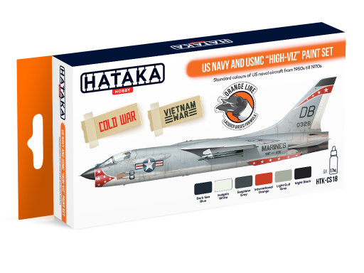 HTK-CS18 US Navy and USMC high-viz Paint Set --> ORANGE LINE farby modelarskie