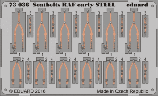 EDU73036 Seatbelts RAF early STEEL 1/72